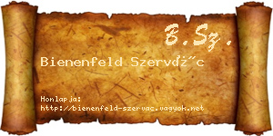 Bienenfeld Szervác névjegykártya